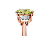Rose gold Fancy Yellow Oval  Diamond Three-Stone Ring with Trapezoid Side Stones and Prong Setting_22