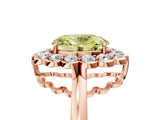 Rose gold Fancy Yellow Oval  Halo Cluster Diamond Engagement Ring with Solitaire Band and Prong Setting_71