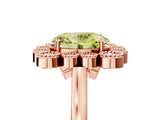 Rose gold Fancy Yellow Oval  Halo Diamond Cluster Engagement Ring with Milgrain Bezel Setting and Solitaire Band_32