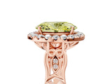 Rose gold Fancy Yellow Oval  Halo Diamond Engagement Ring with Filigree Band and Four-Prong Setting_86