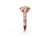 Rose gold Fancy Yellow Oval  Halo Diamond Engagement Ring with Intricate Filigree Band and Four-Prong Setting_39