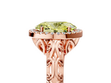Rose gold Fancy Yellow Oval  Halo Diamond Engagement Ring with Intricate Filigree Band and Four-Prong Setting_42