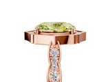 Rose gold Fancy Yellow Oval  Halo Diamond Engagement Ring with Milgrain Band and Four-Prong Setting_8