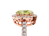 Rose gold Fancy Yellow Oval  Halo Diamond Engagement Ring with Pavé Band and Four-Prong Setting_24