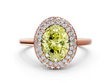 Rose gold Fancy Yellow Oval  Halo Diamond Engagement Ring with Solitaire Band and Four-Prong Setting_20