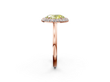 Rose gold Fancy Yellow Oval  Halo Diamond Engagement Ring with Solitaire Band and Four-Prong Setting_22
