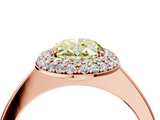 Rose gold Fancy Yellow Oval  Halo Diamond Engagement Ring with Solitaire Band and Four-Prong Setting_24