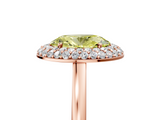 Rose gold Fancy Yellow Oval  Halo Diamond Engagement Ring with Solitaire Band and Four-Prong Setting_25