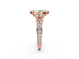 Rose gold Fancy Yellow Oval  Halo Diamond Engagement Ring with Split Shank and Four-Prong Setting_45
