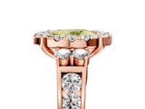 Rose gold Fancy Yellow Oval  Halo Diamond Engagement Ring with Split Shank and Four-Prong Setting_48