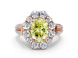Rose gold Fancy Yellow Oval  Halo Diamond Engagement Ring with Split Shank and Prong Setting_65