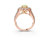 Rose gold Fancy Yellow Oval  Halo Diamond Engagement Ring with Split Shank and Prong Setting_68