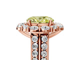 Rose gold Fancy Yellow Oval  Halo Diamond Engagement Ring with Split Shank and Prong Setting_70