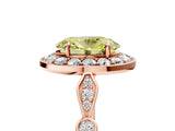 Rose gold Fancy Yellow Oval  Halo Diamond Engagement Ring with Twisted Band and Four-Prong Setting 5