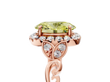 Rose gold Fancy Yellow Oval  Halo Diamond Engagement Ring with Vintage-Inspired Band and Four-Prong Setting_8