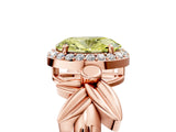 Rose gold Fancy Yellow Oval  Halo Diamond Floral Band with Four-Prong Setting_60