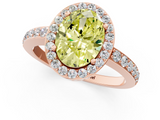 Rose gold Fancy Yellow Oval  Halo Diamond Pavé Band Ring with Prong Setting_21