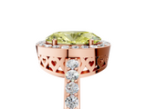 Rose gold Fancy Yellow Oval  Halo Diamond Pavé Band Ring with Prong Setting_25