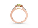 Rose gold Fancy Yellow Oval  Halo Diamond Pavé Solitaire Ring_28