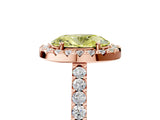 Rose gold Fancy Yellow Oval  Halo Diamond Pavé Solitaire Ring_30