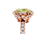 Rose gold Fancy Yellow Oval  Halo Diamond Pave Band Ring with Four-Prong Setting_20
