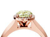 Rose gold Fancy Yellow Oval  Halo Diamond Ring with Cathedral Band and Four-Prong Setting_53