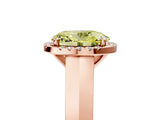 Rose gold Fancy Yellow Oval  Halo Diamond Ring with Cathedral Band and Four-Prong Setting_54
