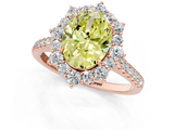 Rose gold Fancy Yellow Oval  Halo Diamond Ring with Pavé Band and Prong Setting_55