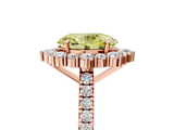 Rose gold Fancy Yellow Oval  Halo Diamond Ring with Pavé Band and Prong Setting_59