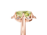 Rose gold Fancy Yellow Oval  Halo Diamond Ring with Round Cluster Setting, Solitaire Band, and Four-Prong Setting_55
