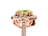 Rose gold Fancy Yellow Oval  Halo Diamond Ring with Split Shank and Four-Prong Setting_119
