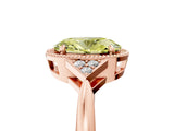 Rose gold Fancy Yellow Oval  Halo Diamond Ring with Tapered Band and Four-Prong Setting_8