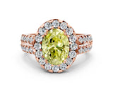 Rose gold Fancy Yellow Oval  Halo Diamond Split Shank Engagement Ring with Prong Setting_51