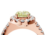 Rose gold Fancy Yellow Oval  Halo Diamond Split Shank Engagement Ring with Prong Setting_55