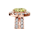 Rose gold Fancy Yellow Oval  Halo Diamond Split Shank Engagement Ring with Prong Setting_56