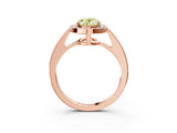 Rose gold Fancy Yellow Oval  Halo Pavé Diamond Engagement Ring with Bezel Setting_40