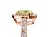 Rose gold Fancy Yellow Oval  Halo Pavé Diamond Engagement Ring with Bezel Setting_42