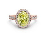 Rose gold Fancy Yellow Oval  Halo Pavé Diamond Engagement Ring with Four-Prong Setting_27