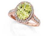 Rose gold Fancy Yellow Oval  Halo Pavé Diamond Engagement Ring with Four-Prong Setting_28