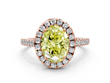 Rose gold Fancy Yellow Oval  Halo Pavé Diamond Engagement Ring with Four-Prong Setting_3