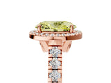 Rose gold Fancy Yellow Oval  Halo Pavé Diamond Engagement Ring with Four-Prong Setting_32