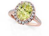 Rose gold Fancy Yellow Oval  Halo Pavé Diamond Engagement Ring with Four-Prong Setting_4