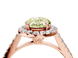 Rose gold Fancy Yellow Oval  Halo Pavé Diamond Engagement Ring with Four-Prong Setting_7
