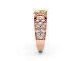 Rose gold Fancy Yellow Oval  Halo Pave Diamond Engagement Ring with Milgrain Detailing_51