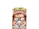 Rose gold Fancy Yellow Oval  Halo Pave Diamond Engagement Ring with Milgrain Detailing_54
