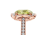 Rose gold Fancy Yellow Oval  Halo Round Diamond Pave Band with Four-Prong Setting_43