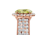 Rose gold Fancy Yellow Oval  Halo Round Diamond Pave Band with Prong Setting 5