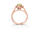 Rose gold Fancy Yellow Oval  Halo Solitaire Diamond Ring with Pave Band and Bezel Setting_52