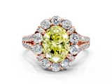 Rose gold Fancy Yellow Oval  Halo Split Shank Diamond Engagement Ring with Pave Band and Four-Prong Setting_55