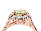 Rose gold Fancy Yellow Oval  Halo Split Shank Diamond Engagement Ring with Pave Band and Four-Prong Setting_59